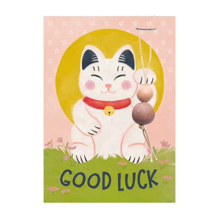 Blossombs Bloembommetjes Kaart met hanger - Good Luck Cat