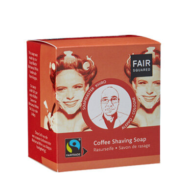 Fair Squared koffie scheerzeep, 2x80gr en zeepzakje.