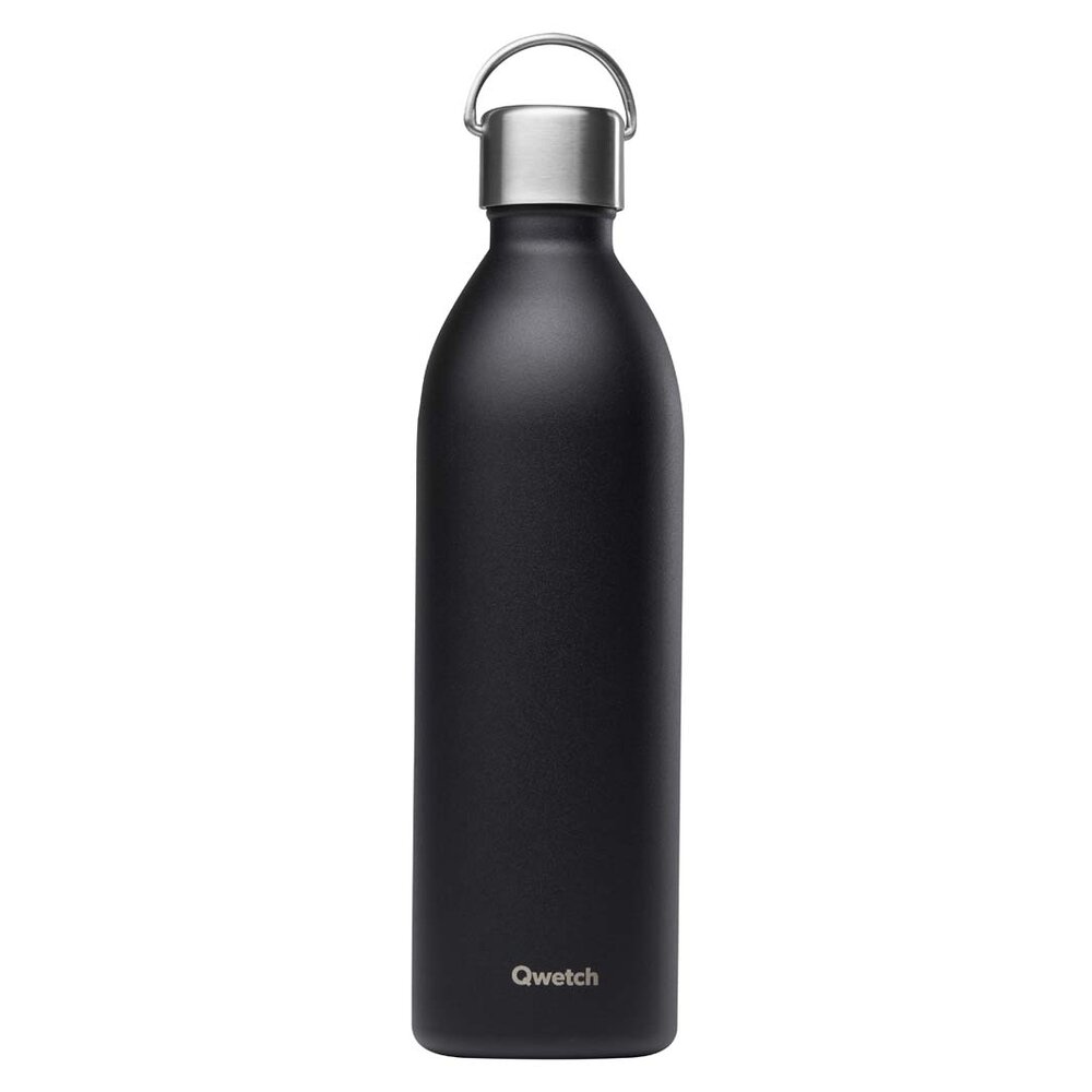 Qwetch Insulated Stainless steel Active Bottle 1000ml, RVS dubbelwandige fles mat zwart  Qwetch Insulated Stainless steel Active Bottle 1000ml, RVS dubbelwandige fles mat zwart
