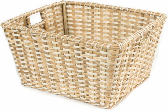 Fairtrade mand van gevlochten bamboe - 50x40x26cm Fairtrade mand van gevlochten bamboe - 50x40x26cm