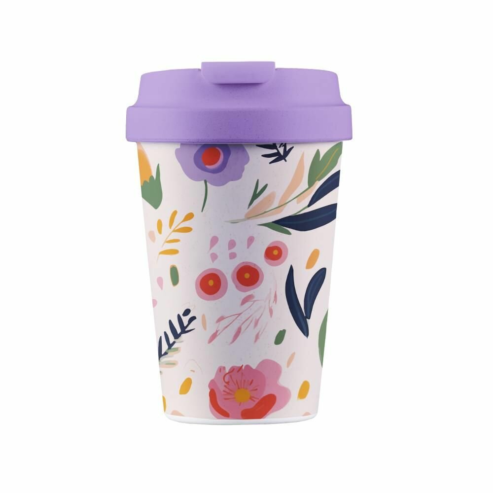 BioLoco Plant Easy cup, PLA koffie to go beker - Field of Flowers BioLoco Plant Easy cup, PLA koffie to go beker - Field of Flowers