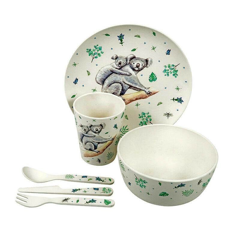 Zuperzozial C-PLA kinderservies set - Unstoppable Koala Kids