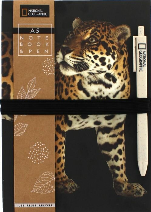 National Geographic notitieboek van gerecycled papier, inclusief pen