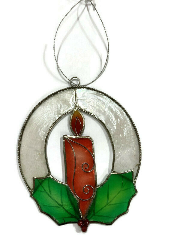 Fairtrade Capiz hanger - Rode kaars