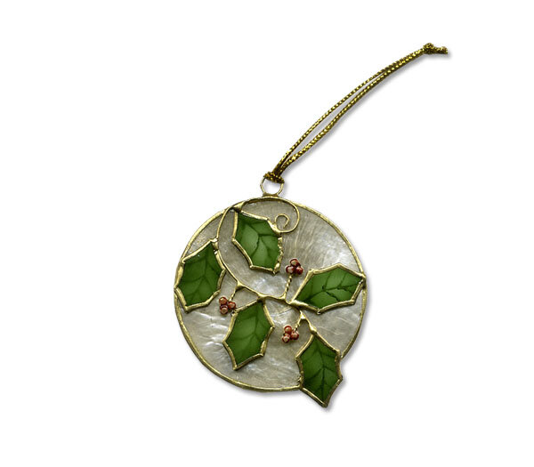 Fairtrade Capiz hanger - Hulstblaadjes