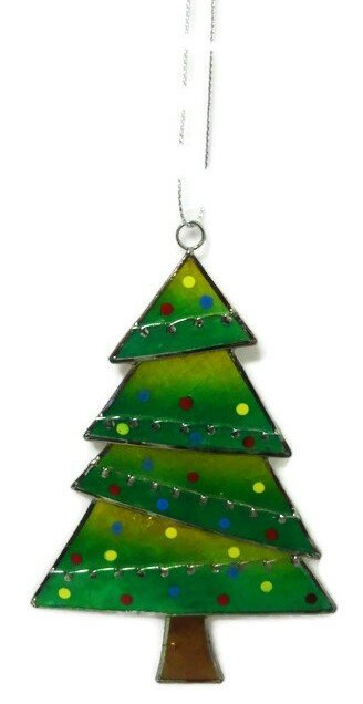 FairTrade Capiz kersthanger - Kerstboom groen