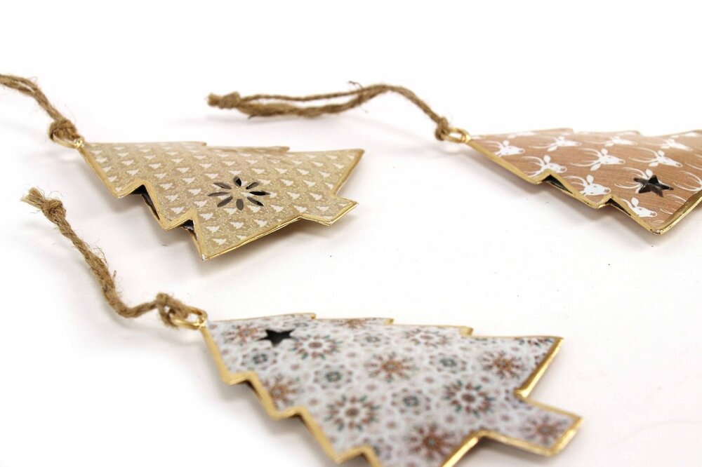 Imbarro metalen kerstboom hangers Trees Beauty