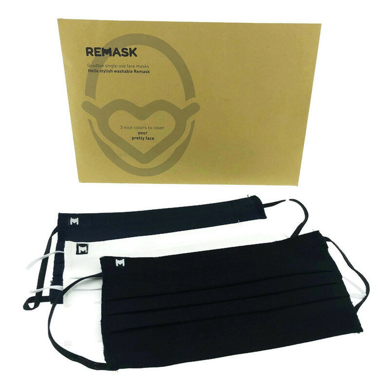 ReMask set van 3 herbruikbare mondkapjes van Biologisch katoen