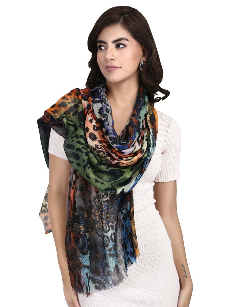 Siddhart sjaal van 100% wol - Fairtrade multicolor sjaal