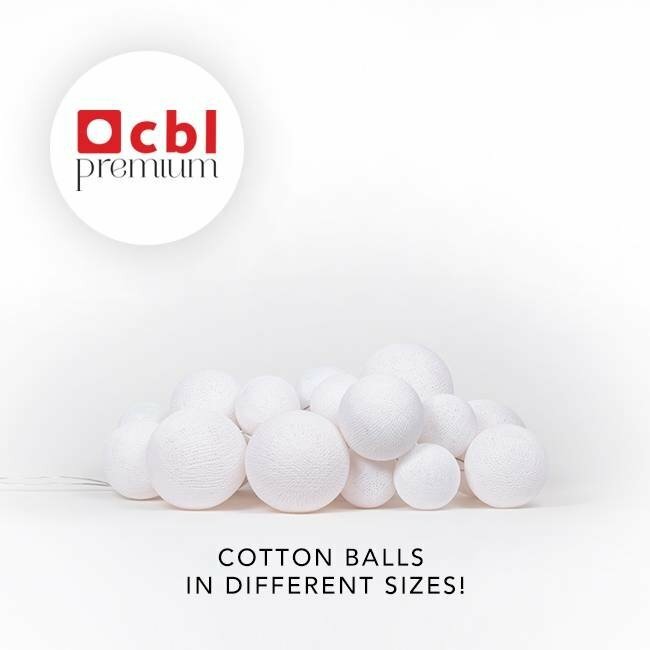 Cotton Ball Lights Premium lichtslinger 20 LED lampjes wit - Pure Whites
