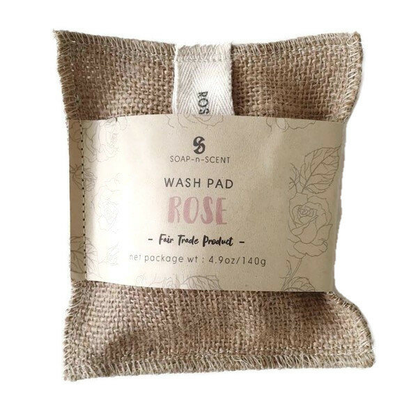 Fairtrade Wash Pad Rose of Lavender - scrub waskussen van Soap-n-Scent