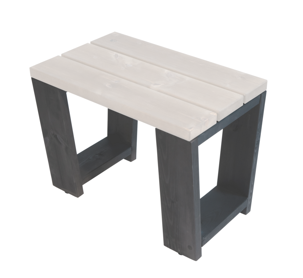 EcoFurn bankje, Jussi Bench in grijs/wit geolied dennenhout 60cm