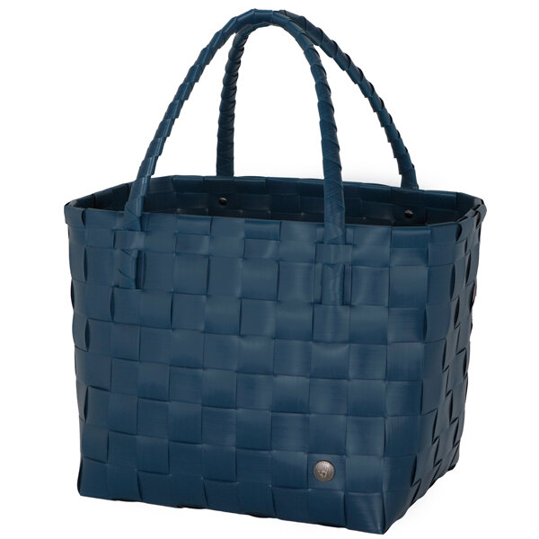 Handed By Shopper Paris Ocean Blue, tas van 70% gerecycled plastic Handed By Shopper Paris Ocean Blue, tas van 70% gerecycled plastic