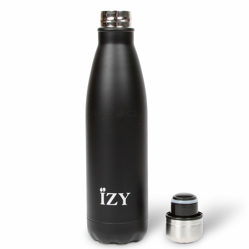 IZY Bottles RVS dubbelwandige fles - Black 500ml