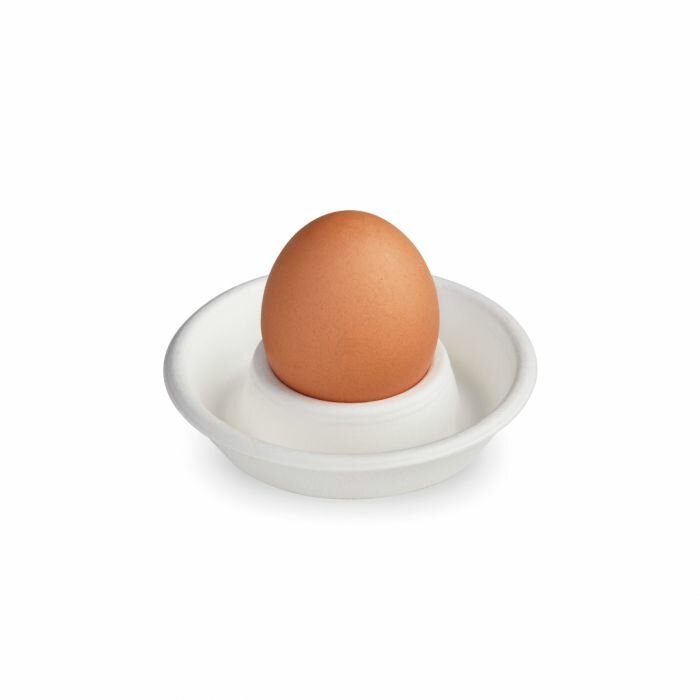 Suikerriet wegwerp eierdopjes in pak van 50 stuks. Biologisch afbreekbaar.