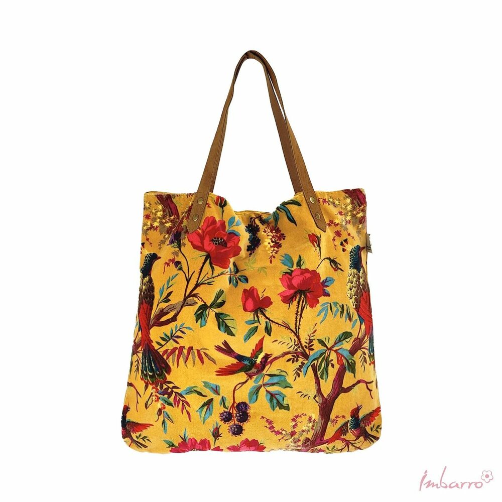 Imbarro Shopper Paradise Velvet Large Yellow Imbarro Shopper Paradise Velvet Large Yellow