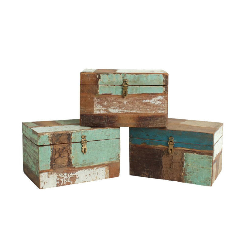 Fairtrade kistje van FSC sloophout - Scrapwood box small