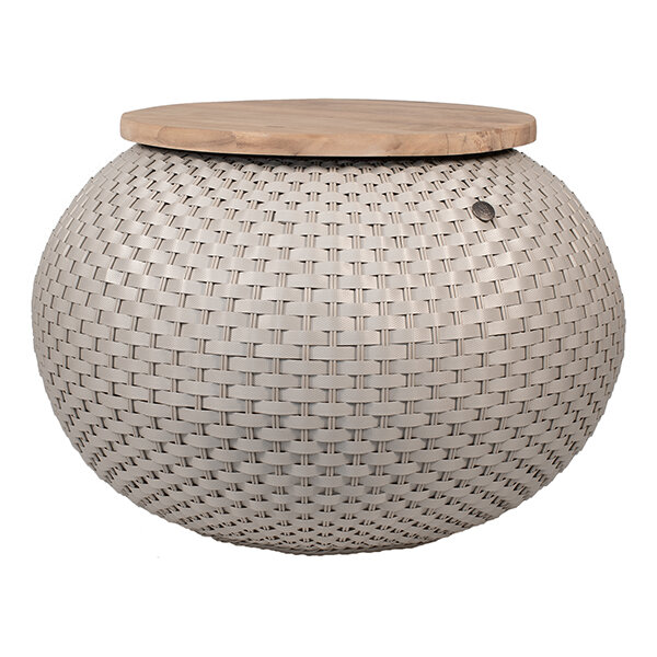 Handed By Basket Halo, lage rPET mand/tafel/poef - Flint Grey