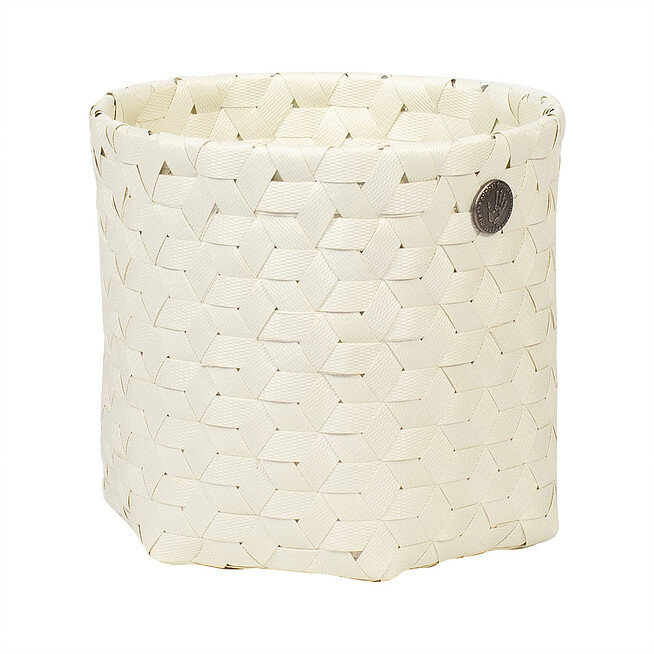 Handed By Basket Dimensional Ecru wit, mandje van gerecycled plastic Handed By Basket Dimensional Ecru wit, mandje van gerecycled plastic