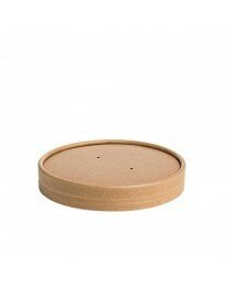 Kraft/PLA deksel voor soepbeker 480ml, pak van 25 stuks