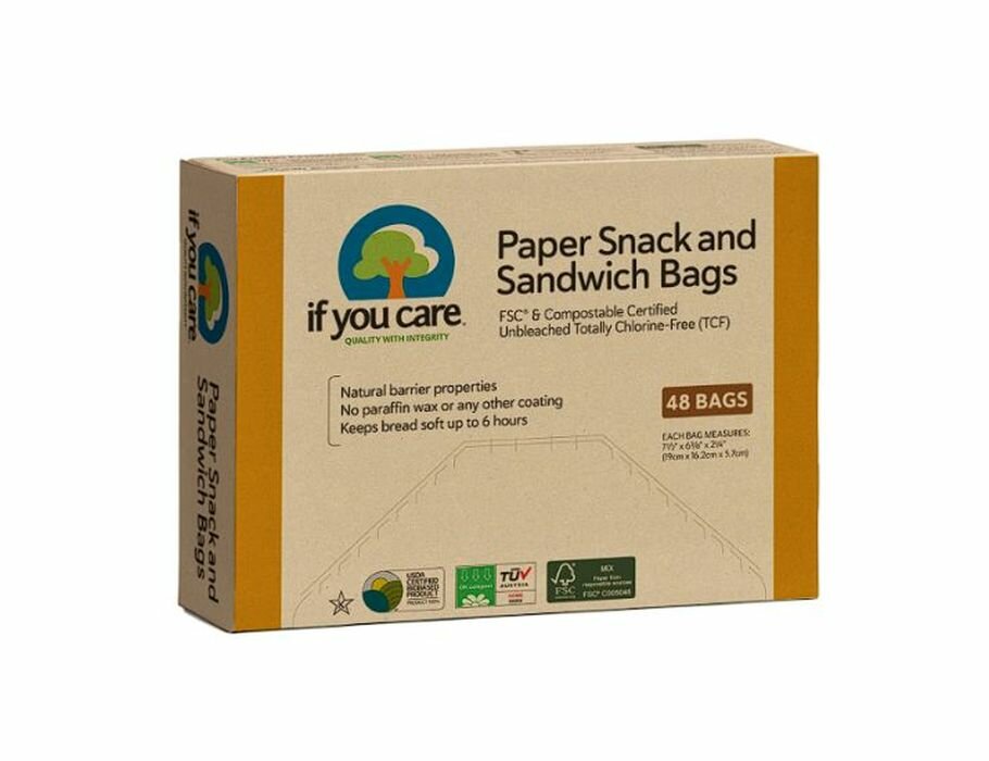 Bio Boterhamzakjes van FSC papier, doosje 48 stuks. Bio Boterhamzakjes van FSC papier, doosje 48 stuks.