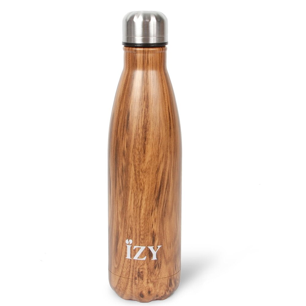 IZY Bottles RVS dubbelwandige fles Design Brown 500ml