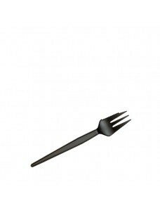 CPLA snackvorkje met snijrand 13cm, voordeelpak met 50 bio vorkjes