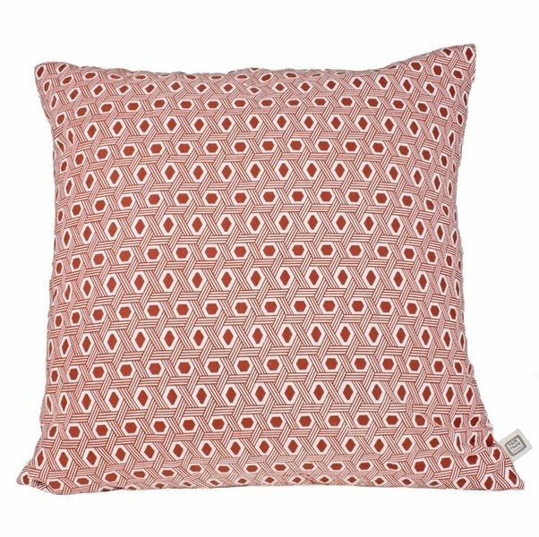 Fairtrade sierkussen met Graphic print in rood