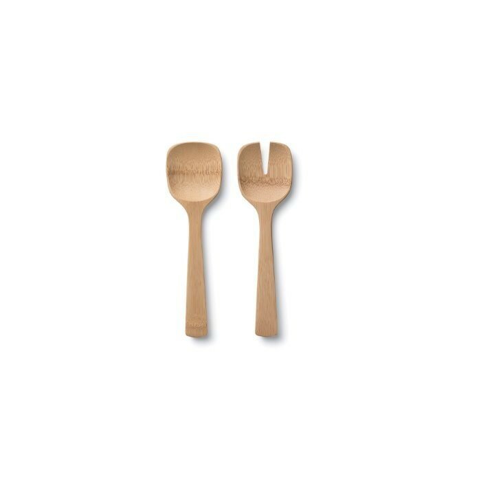 Bambu Short Salad Servers. Bamboe slabestek set.