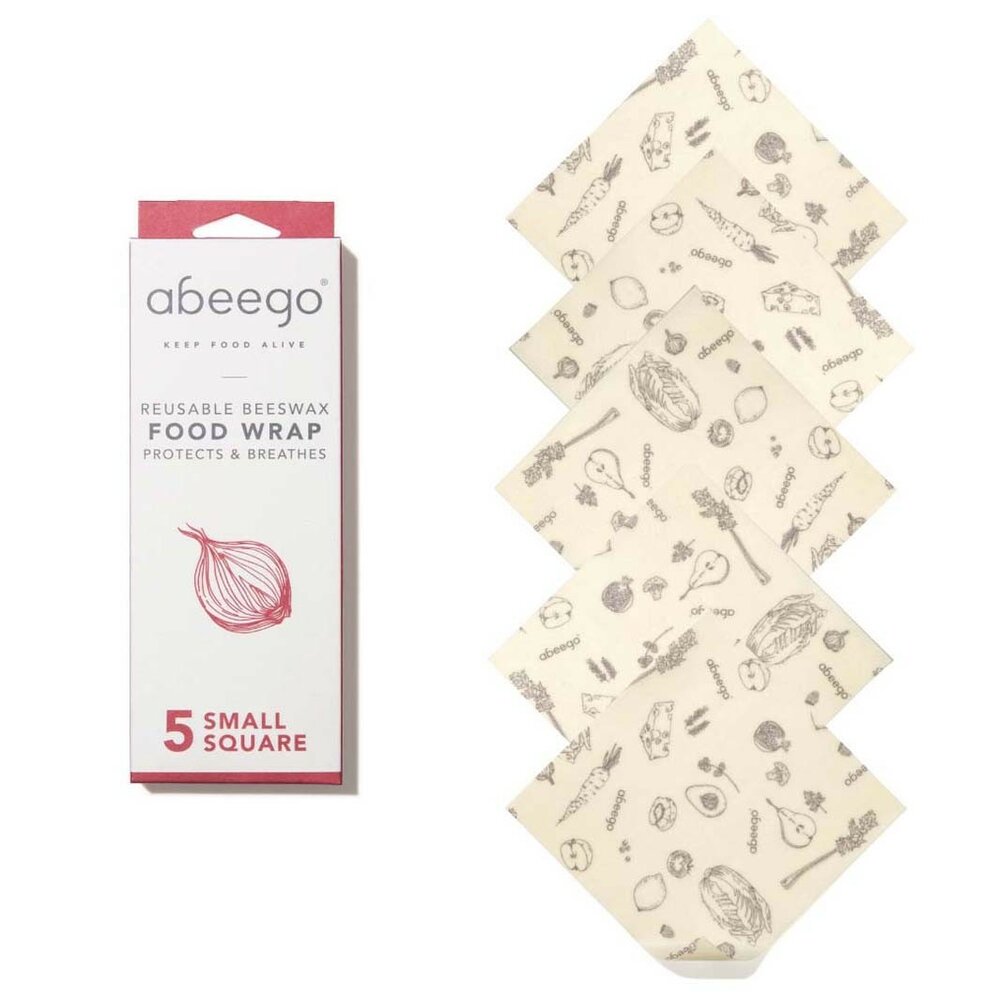 Abeego Beeswax Food wrap small square, set van 5 bijenwas doeken. Abeego Beeswax Food wrap small square, set van 5 bijenwas doeken.