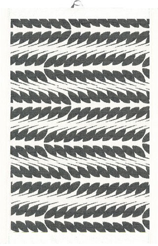 Placemat/handdoek Biologisch katoen en linnen, zwart blad 35x50cm - SALE