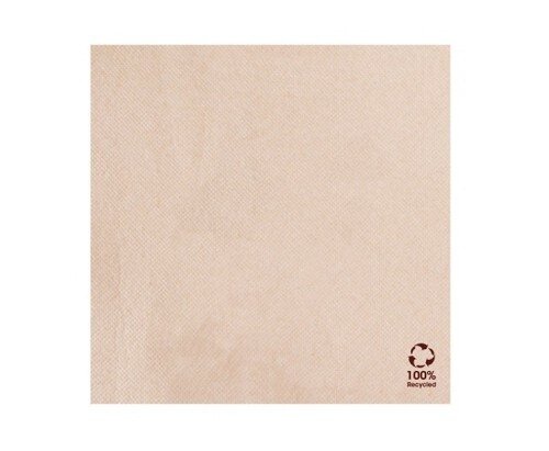 Servet papier gerecycled/ongebleekt 1-ply, 33x33cm 50stuks.