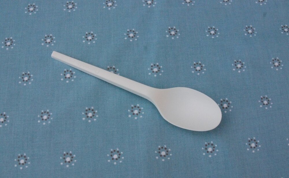 CPLA lepel wit 16,5cm, voordeelpak met 50 bioplastic wegwerplepels