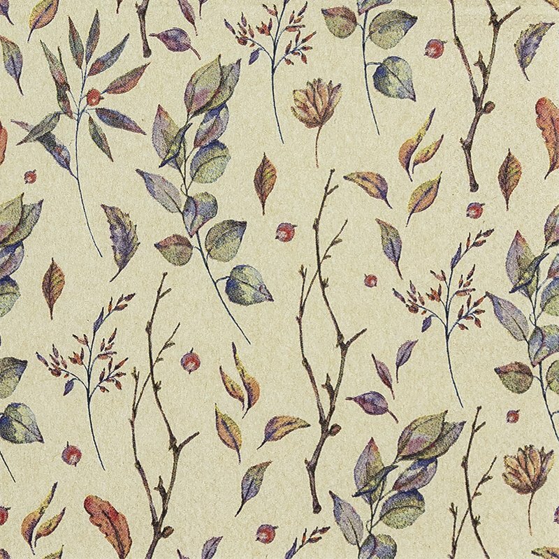 Eco servetten 33x33cm van gerecycled en ongebleekt papier - Coloured Leaves