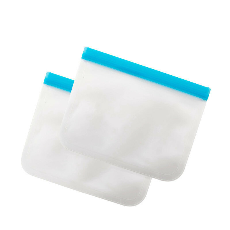 Dotz set van 2 herbruikbare vershoudzakken blauw 1,3L