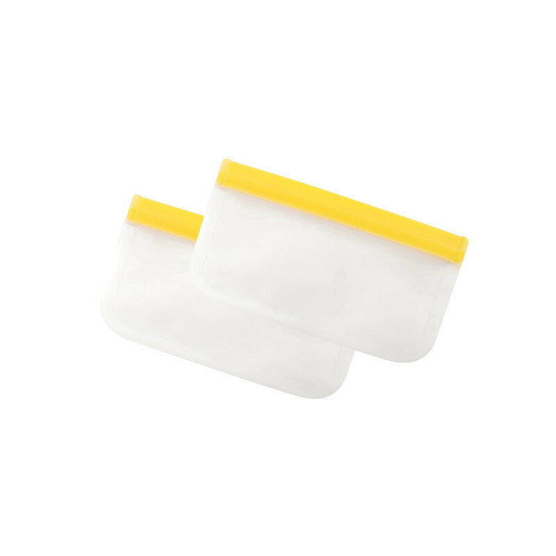 Dotz set van 2 herbruikbare vershoudzakken geel 290ml