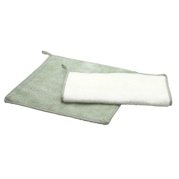 Point Virgule bamboevezel doeken, set van 2 groen en wit Point Virgule bamboevezel doeken, set van 2 groen en wit