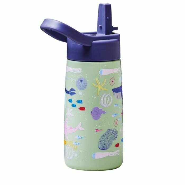 BioLoco plant Tiny Traveller Bottle Aquatic Life, PLA drinkbeker met rietje 