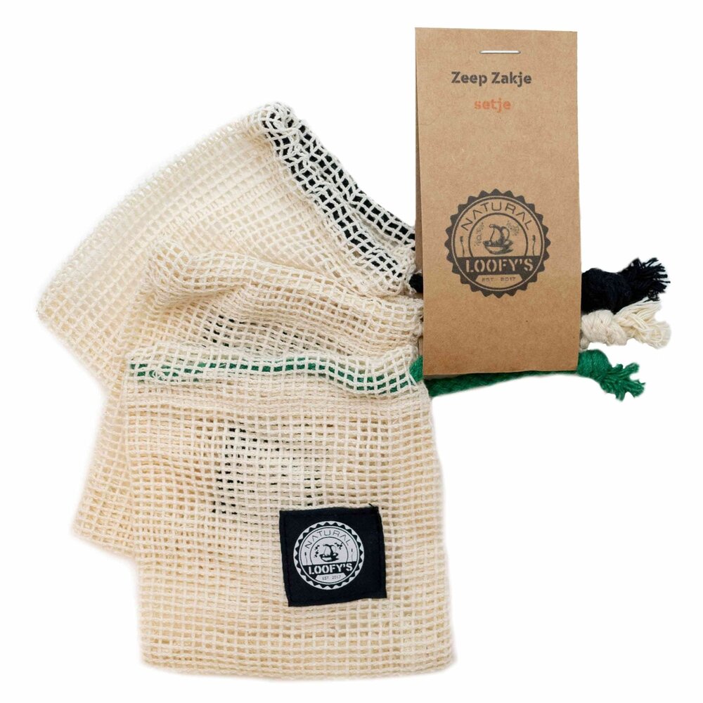 Loofy's sisal zeepzakjes set, gemaakt van natuurlijke vezels