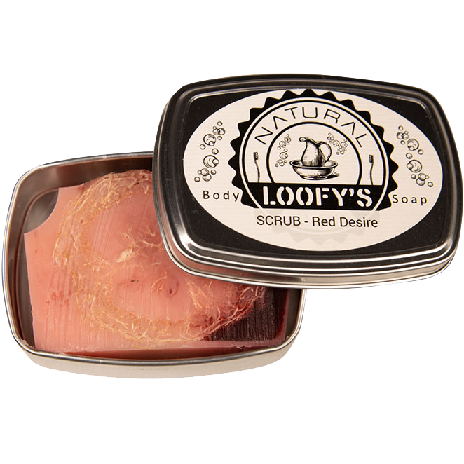 Loofy's Natural Body Scrub Care - Red Desire zeepblok in blik