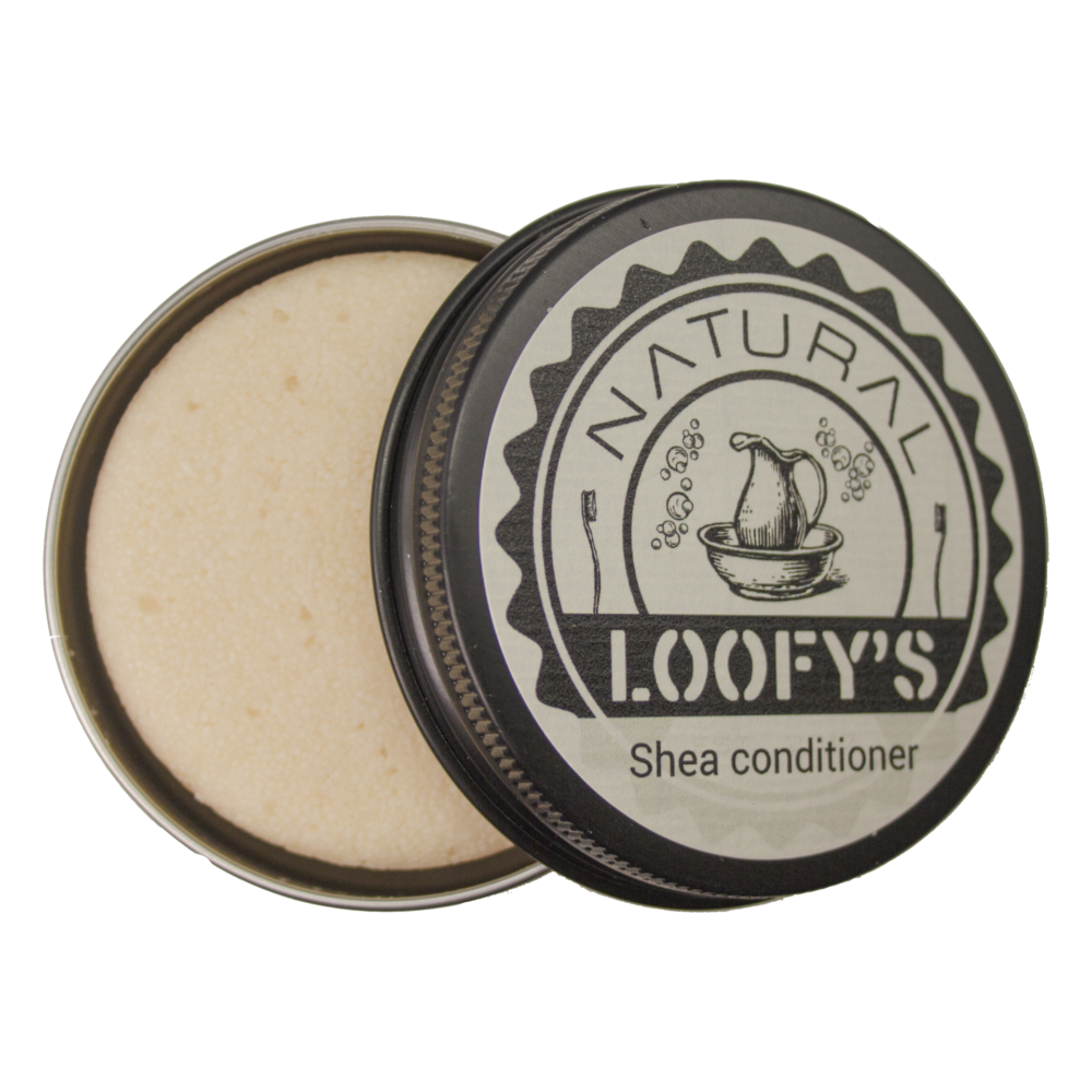 Loofy's Natural Shea Conditioner Bar in blik, voor stevig en natuurlijk haar