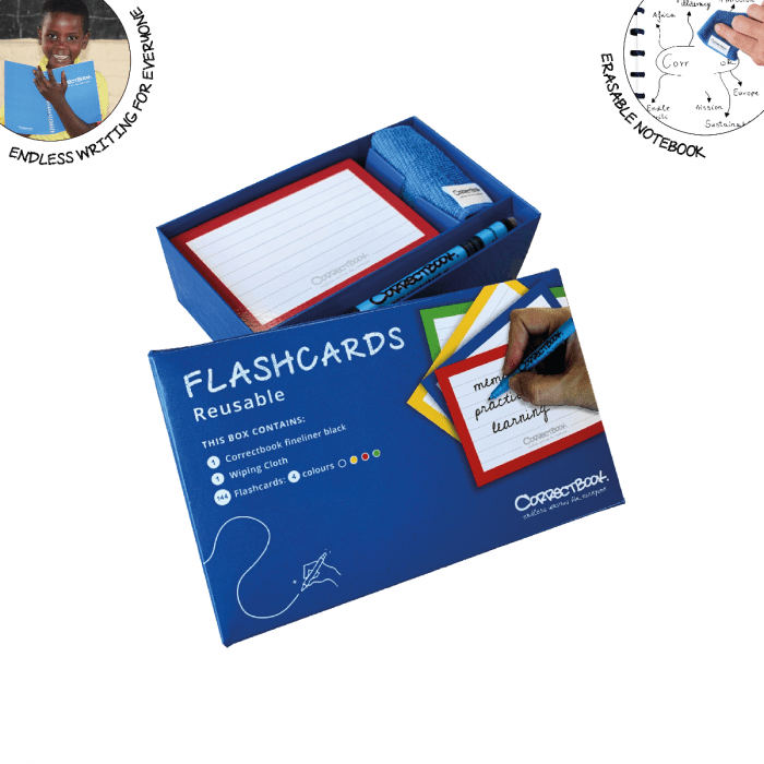 Correctbook uitwisbare flashcards set, whiteboard memokaarten.