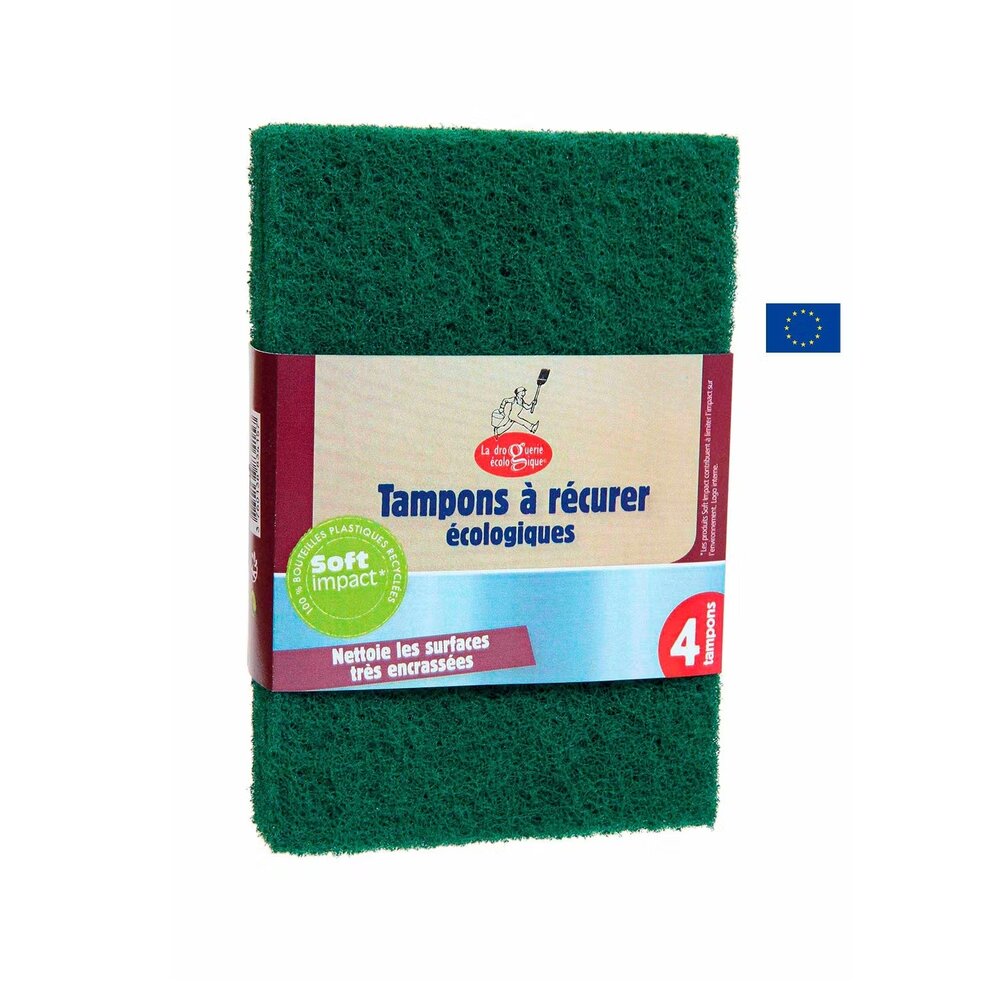 La Droguerie Ecologique set van 4 schuurdoekjes van gerecycled plastic La Droguerie Ecologique set van 4 schuurdoekjes van gerecycled plastic