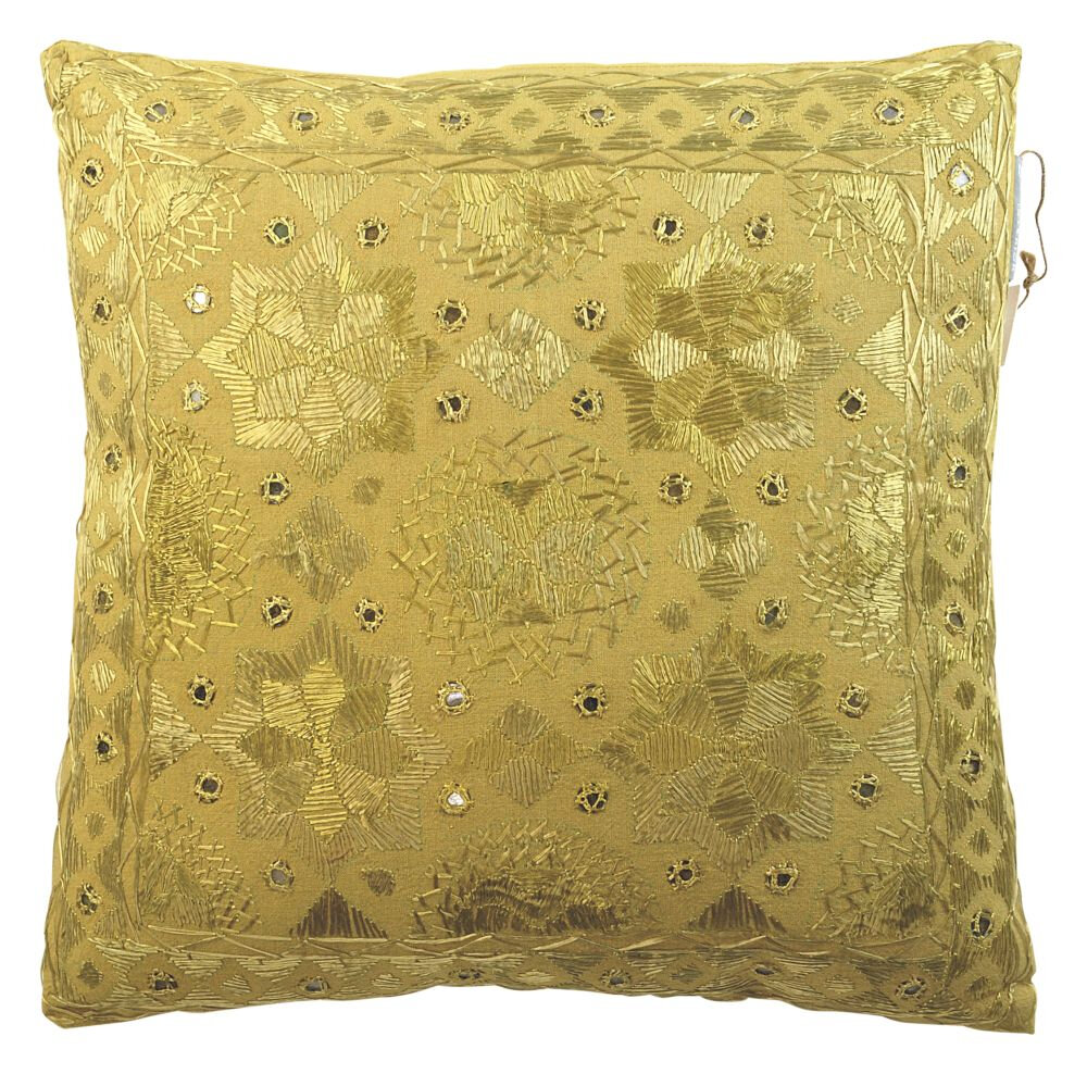 Go Round Cushion Onyx Sun - geborduurd sierkussen 40x40cm