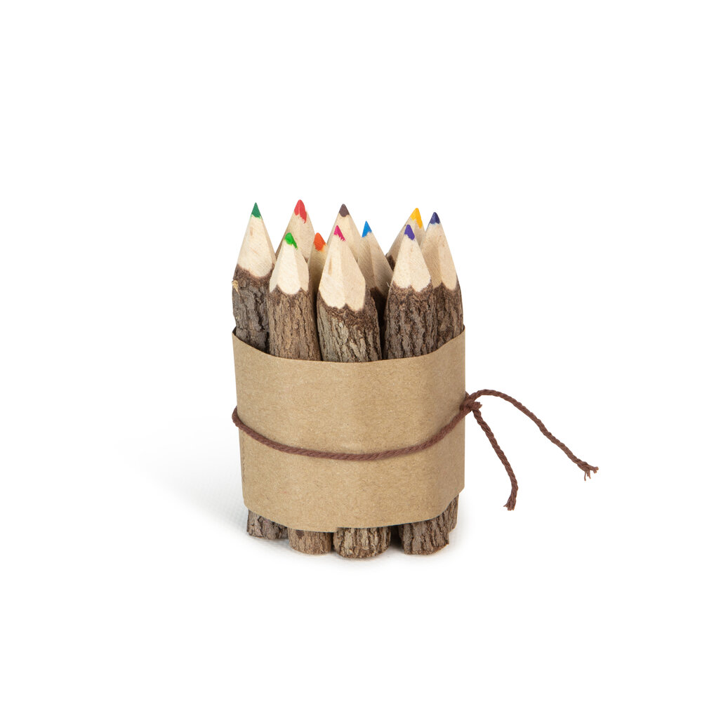 FairTrade houten kleurpotloden met boomschors, small