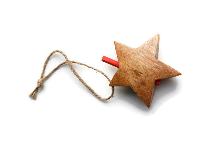 FairTrade houten wensster met wit wensbriefje