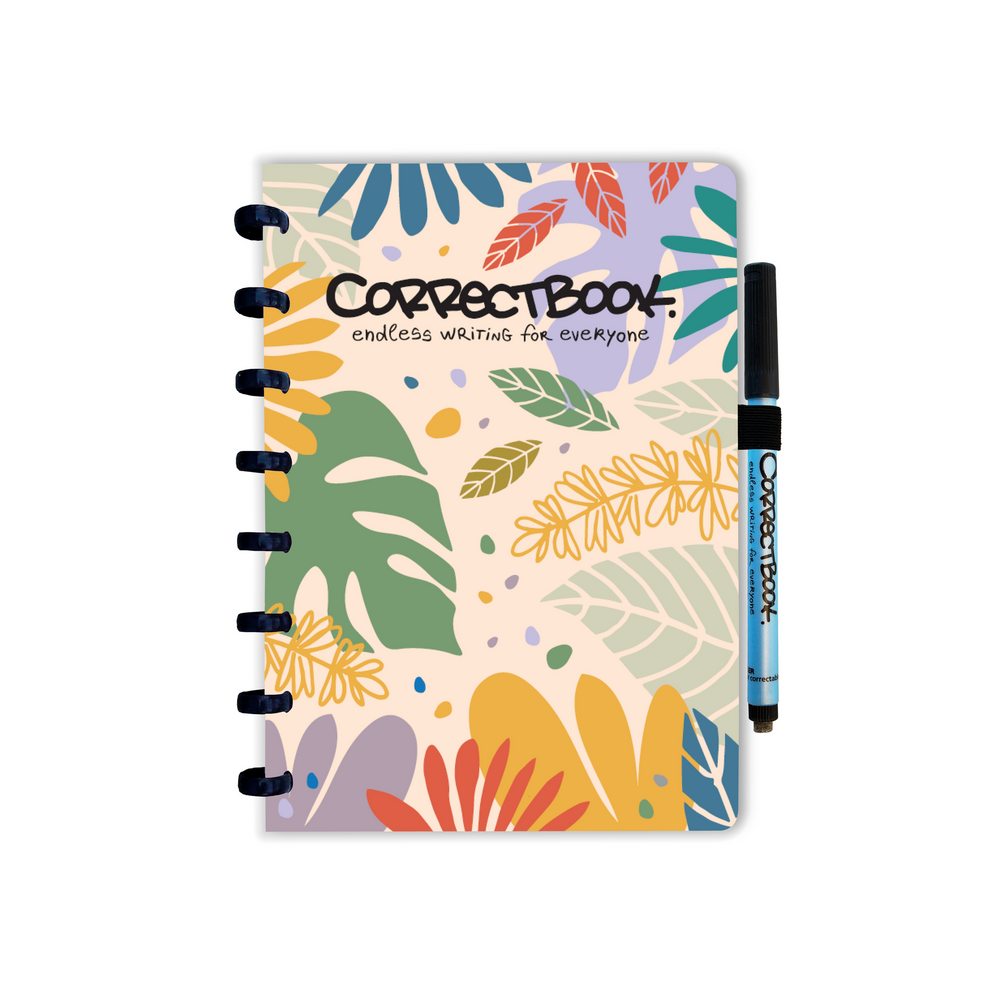 Correctbook Botanical Beauty notitieboek A5 Lined of Blanco - met stift en wisdoekje