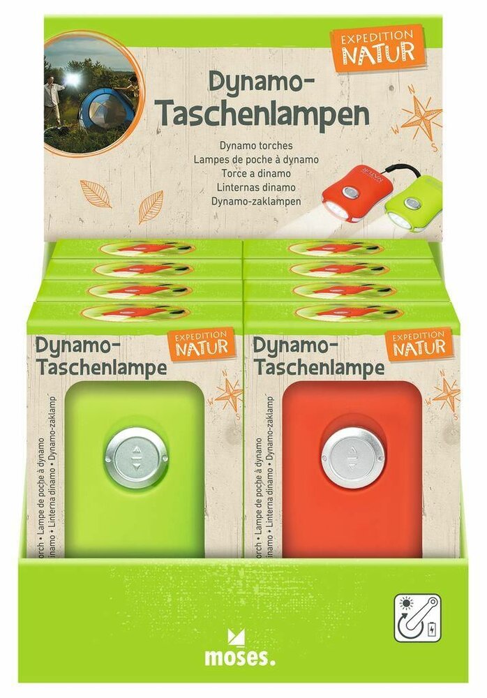 Moses Expedition Natur dynamo zaklampje - oranje of groen