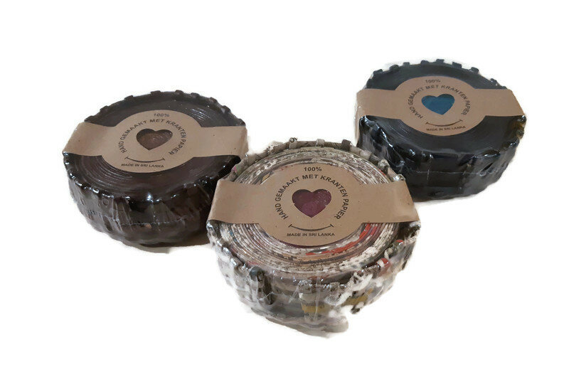 FairTrade onderzetters van Barbosa, van gerecycled krantenpapier