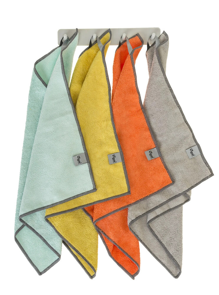 Vigar sterk absorberende microvezeldoeken - set van 4 met ophangrekje